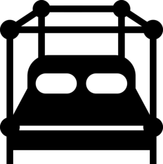 Big Bed Hotel Outline Svg File, Free Vectors File